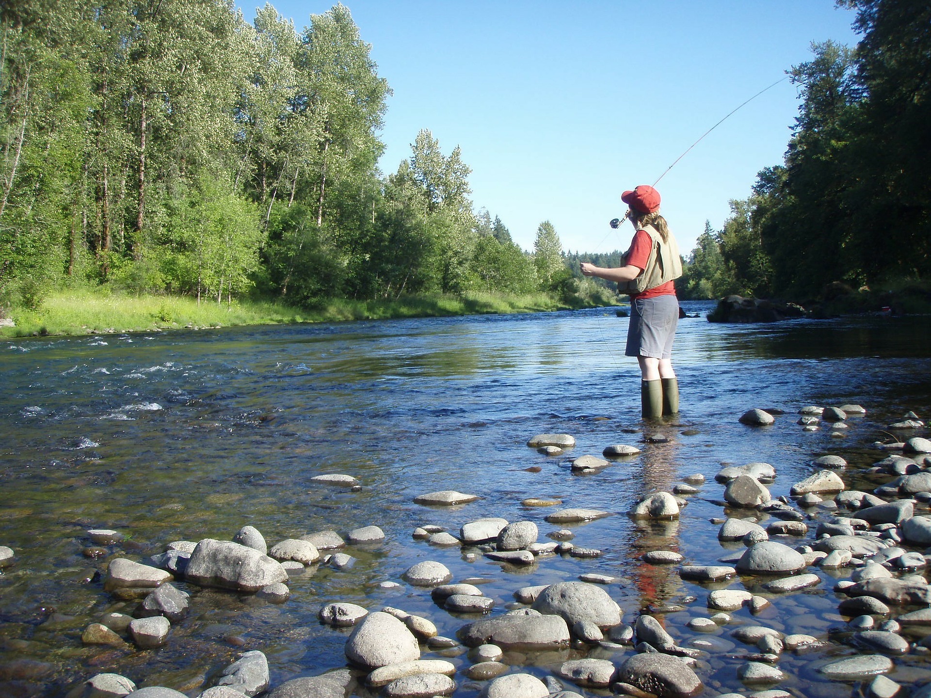 Fishing for trout in Oregon